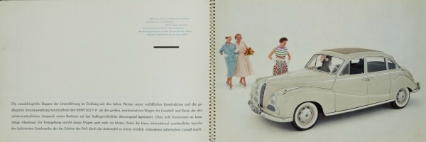 BMW Modelprogram 1955 "Die großen europaeischen Achtzylinder" original Carbrochure (3096)